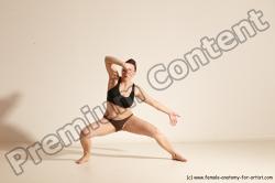 Underwear Martial art Woman White Moving poses Average long colored Dynamic poses Academic